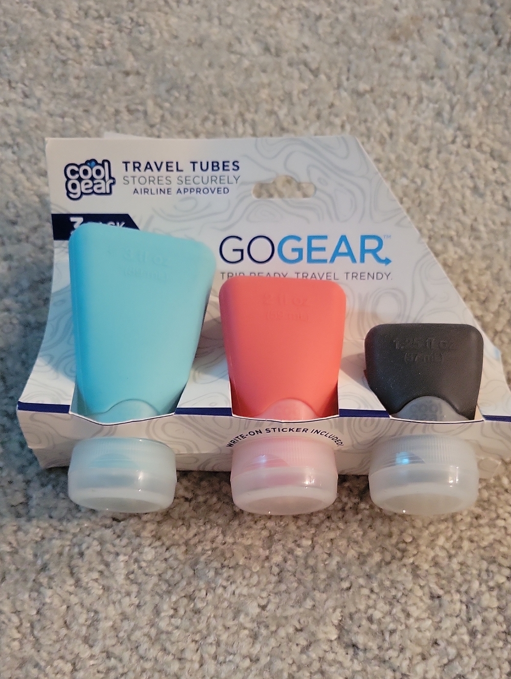 Travel Tubes Set - Blue, Coral, Black